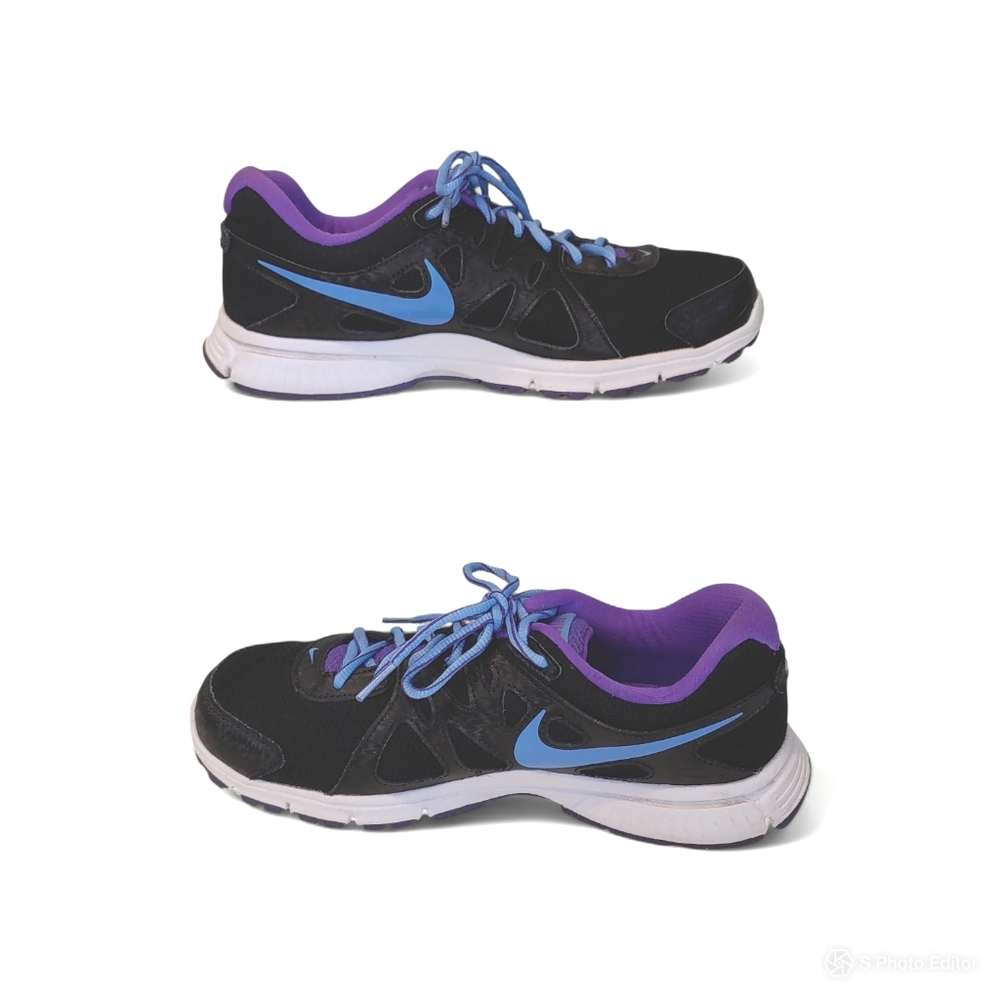 Nike women Revolution 2 running gym black, purple comfy shoes sneakers size 9.5
